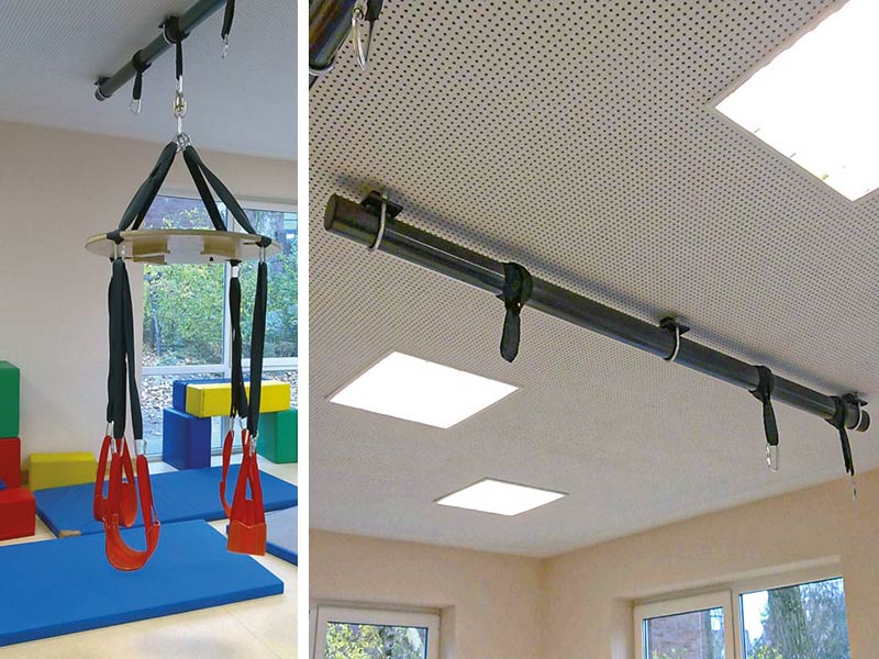Dülmen | Heilig-Kreuz-Kindergarten | 2011 — LOQUITO-Rohrsystem direkt an der Decke angebracht