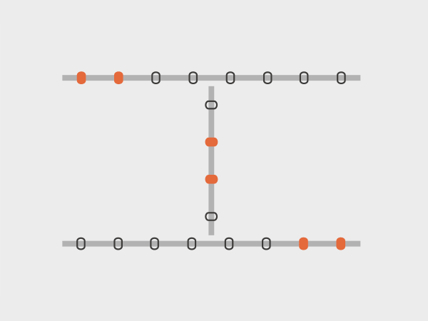 Loquito-Rohrsystem-Variante verbundene Reihe